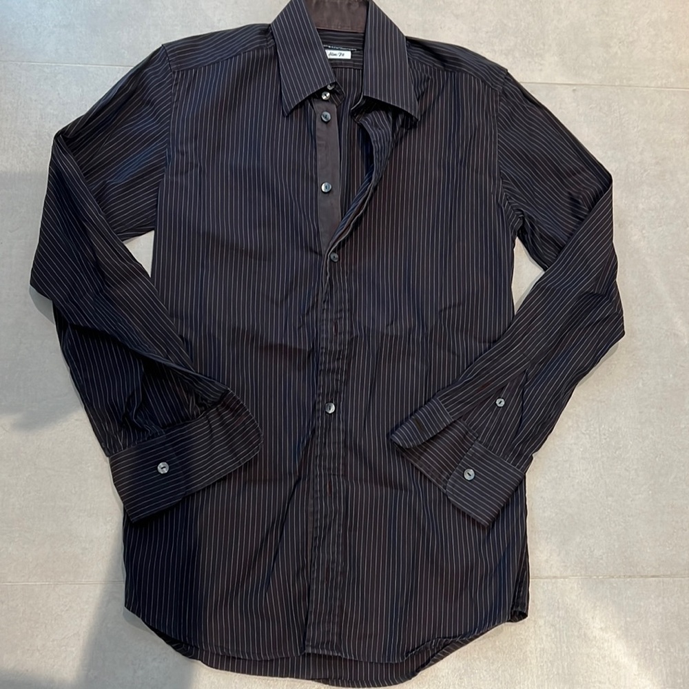 DOLCE & GABBANA MEN SLIM FIT BUTTON DOWN NECK 15 SHIRT 80% cotton 20% silk